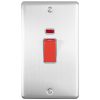 Eurolite En45Aswnssg 45Amp Dp Switch With Neon Vertical Satin Enhance Range Grey Trim