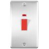 Eurolite En45Aswnssw 45Amp Dp Switch With Neon Vertical Satin Enhance Range White Trim