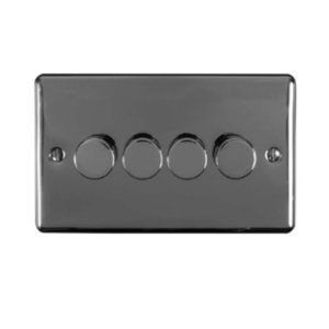 Eurolite En4Dledbn 4 Gang 400W/Led 2Way Dimmer Switch Black Nickel Enhance Range