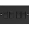 Eurolite En4Swmbb 4 Gang 10Amp 2Way Switch Matt Black Enhance Range Black Trim