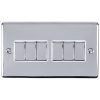 Eurolite En6Swpcw 6 Gang 10Amp 2Way Switch Polished Chrome Enhance Range White Trim