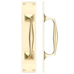 Cast Brass Pull Handle with Backplate