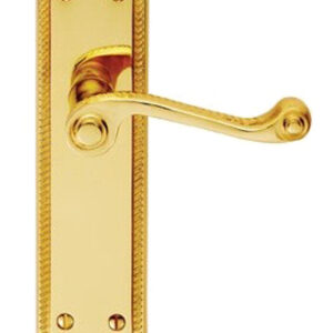 Georgian Shaped Polished Brass Door Handles (Sold In Pairs)