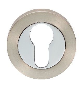 CARLISLE BRASS - GK4001SNCP-BP ESCUTCHEON - EURO PROFILE ON CONCEALED FIX ROUND ROSE SATIN NICKEL/POLISHED CHROME