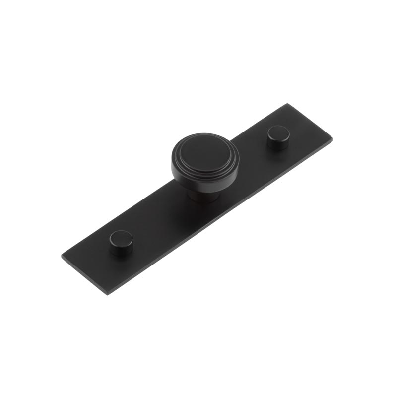 Cropley Cupboard Knobs 30mm Plain Backplate Black