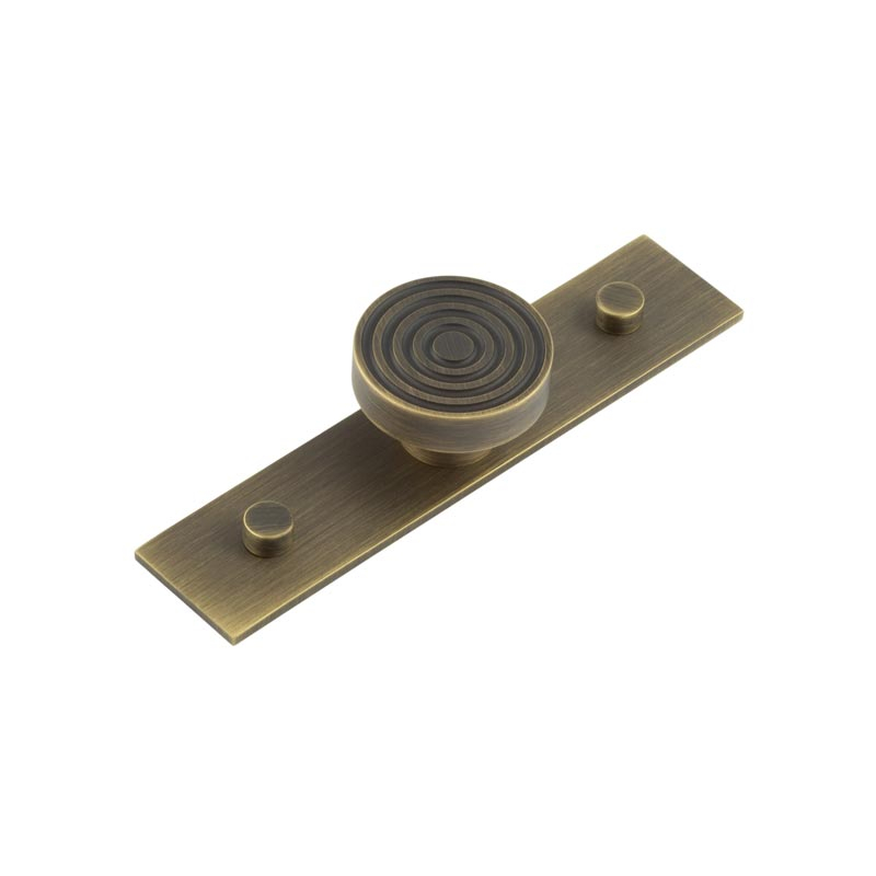 Murray Cupboard Knobs 40mm Plain Backplate Antique Brass