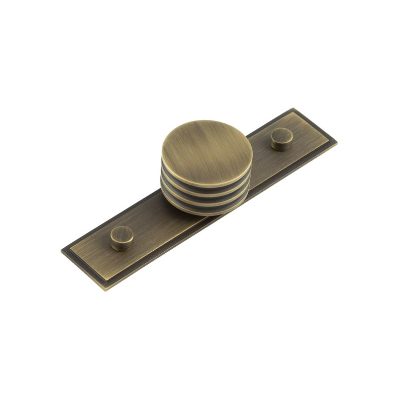 Sturt Cupboard Knobs 40mm Stepped Antique Brass