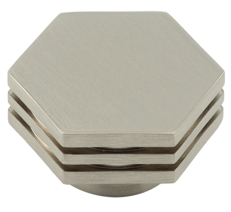 Nile SB 40mm Hex Cupboard Knob With Step Detail