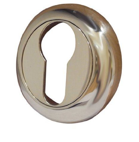 Frelan Hardware Euro Profile Bevelled Escutcheon, Polished Brass