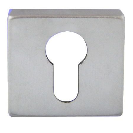 Frelan Hardware Rombo Euro Profile Square Escutcheon, Satin Chrome