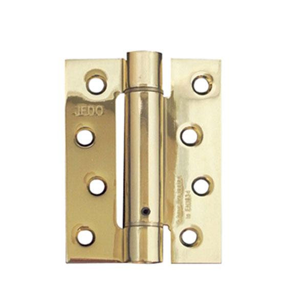 Frelan Hardware 4 Inch Door Closer Set Spring Hinge, Polished Brass (Sold In Packs Of 3)