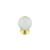 25mm Brass Finish Clear Glass Ball Cupboard Knob