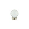 25mm Satin Nickel Clear Glass Ball Cupboard Knob