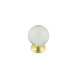 30mm Brass Finish Clear Glass Ball Knob