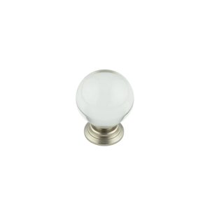 30mm Satin Nickel Clear Glass Ball Cupboard Knob