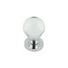 Polished Chrome Plain Ball Glass Mortice Knob