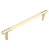 Venice Linear Knurled 300x19mm Satin Brass Pull Handle Face Fix