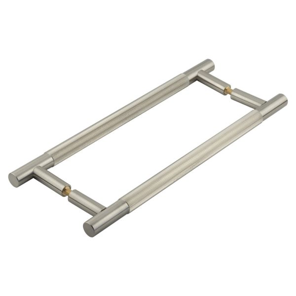 Venice Linear Knurled 300x19mm Satin Nickel Pull Handle Back to Back