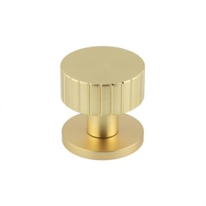 Cog Satin Brass Mortice Knob