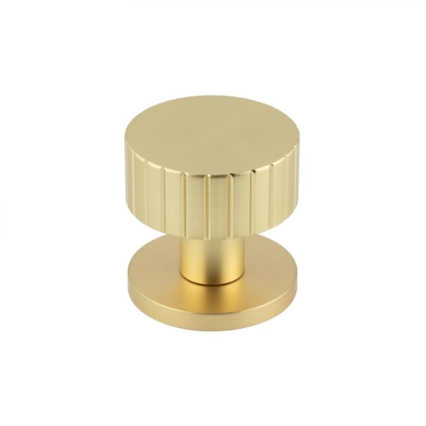 Cog Satin Brass Mortice Knob