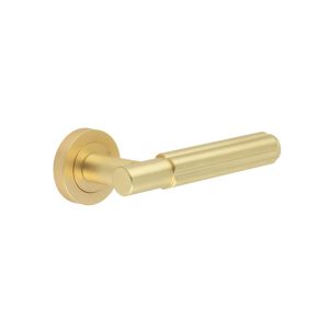 Bloom Satin Brass Lever on Rose