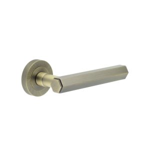 Jedo Hex Antique Brass Door Handle