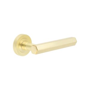 Jedo Hex Satin Brass Door Handle