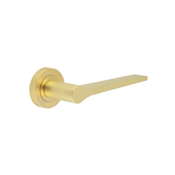 Geo Door Handle in Satin Brass