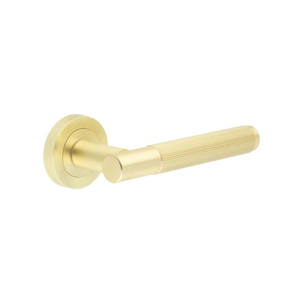 Venice Satin Brass Lever on rose