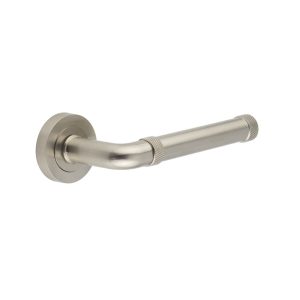 Midtown Satin Nickel lever on rose