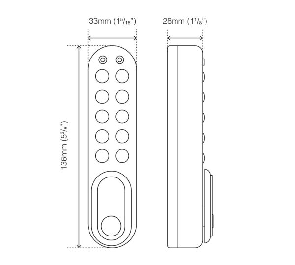 CODELOCKS KL1000 G3 Electronic Kitlock Cabinet Lock Vertical Silver