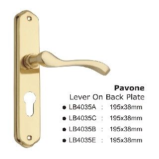 LB4035APB Lever on Back Plate Pavone