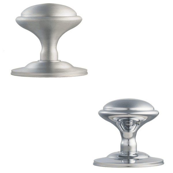 Mushroom Centre Door Knobs – 76mm – Polished Chrome