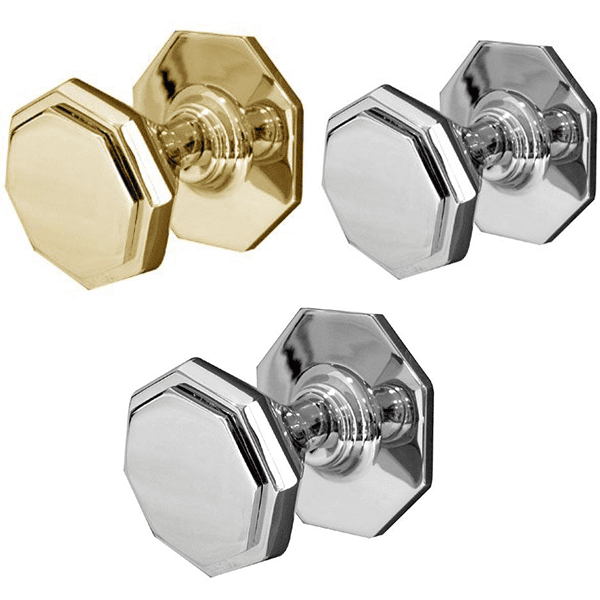 Oct Centre Door Knob -63mm - Polish Chrome Finish