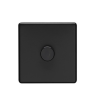 Eurolite Mb1D400 1 Gang 400W Push On Off 2Way Dimmer Switch Round Edge Matt Black Plate Black Nickel Knob