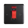 Eurolite Mb45Aswnsb 45Amp Dp Cooker Switch With Neon Single Round Edge Matt Black Plate Red Rocker Black Trim