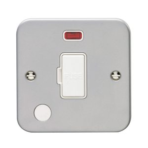 Eurolite Mcuswfnfow 13Amp Unswitched Fuse Connection Unit With Neon And Flex Outlet Metal Clad