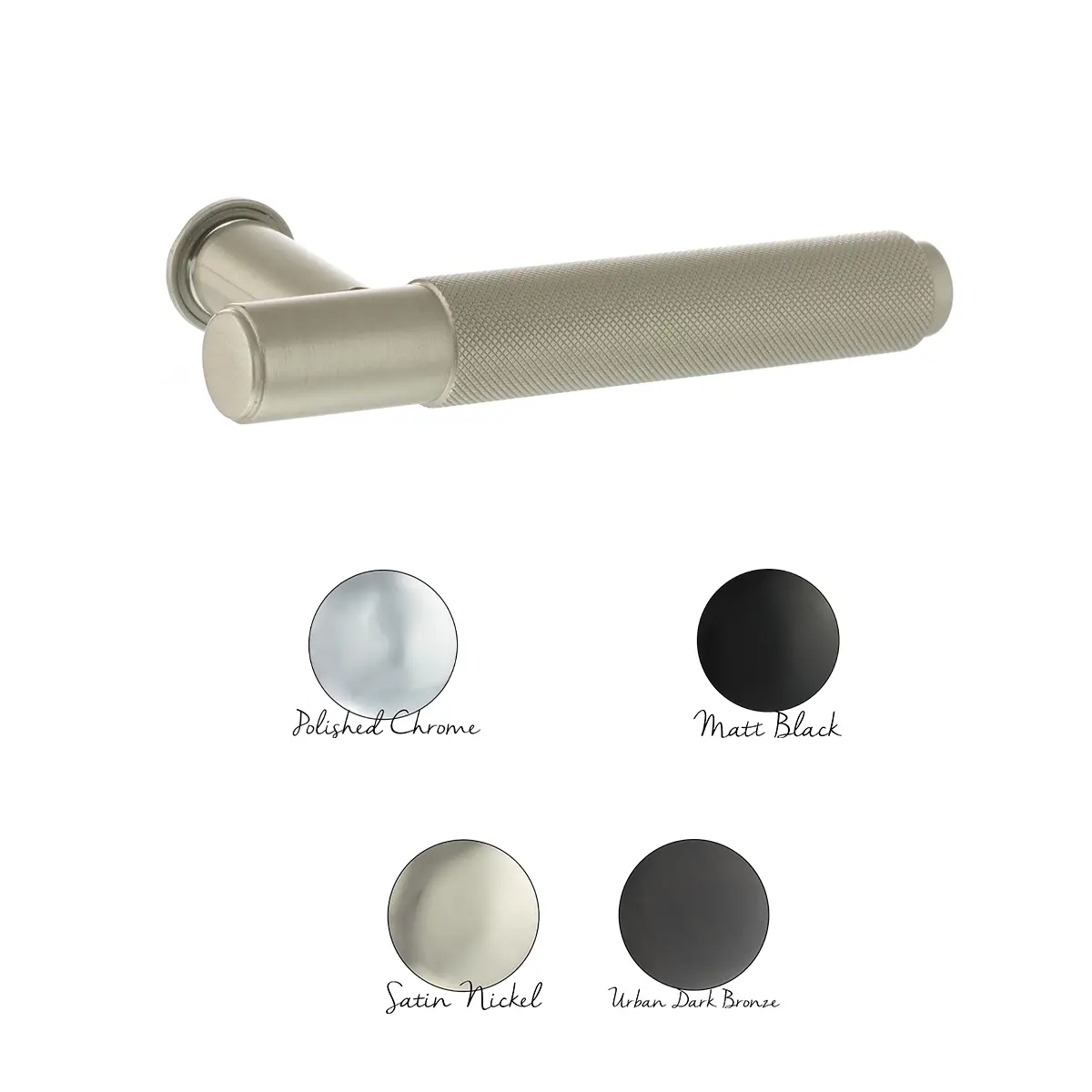 Millhouse Brass Crompton Lever Door Handle on Concealed Round Rose - Satin Nickel MHCR100SN