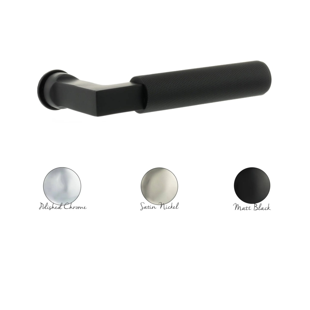 Millhouse Brass Cartwright Lever Door Handle on Concealed Round Rose - Matt Black MHCR200MB