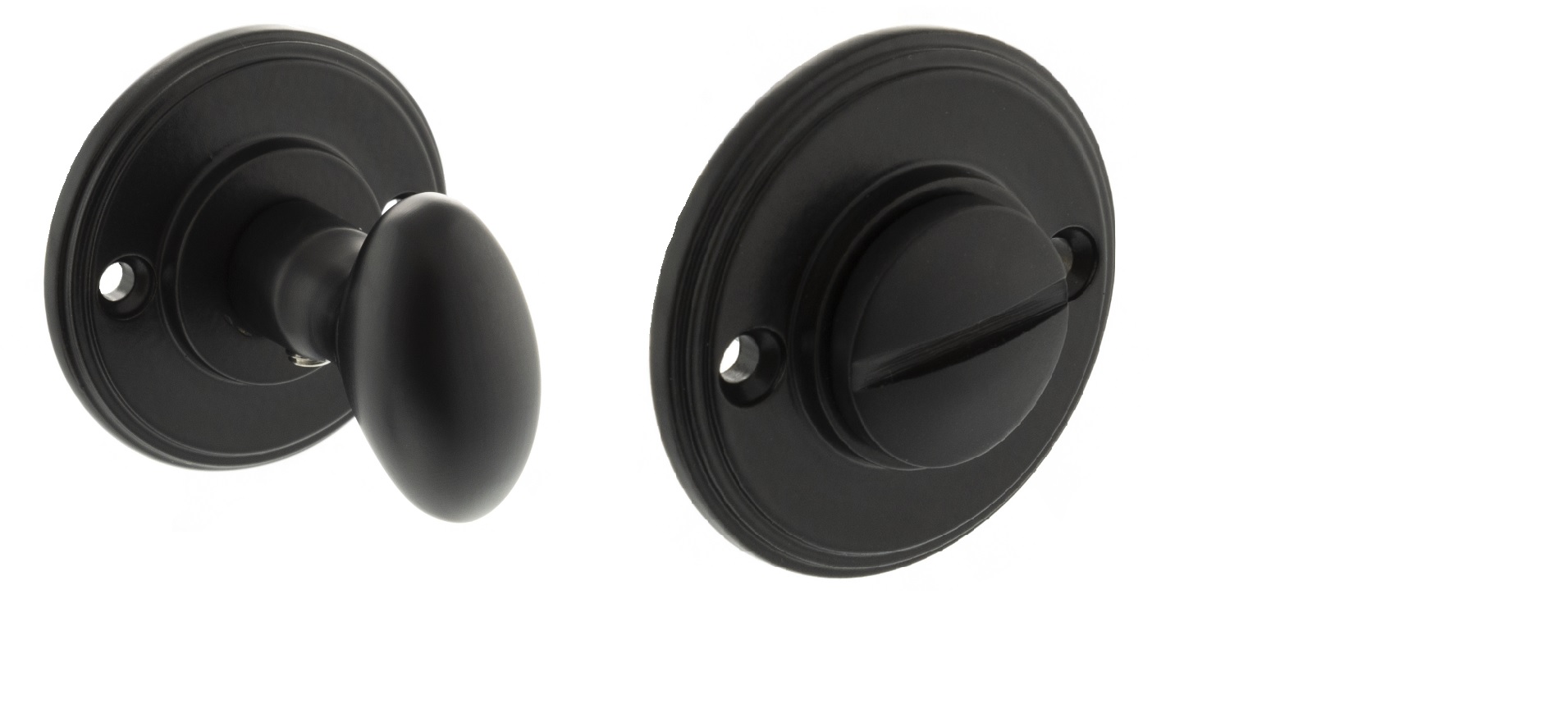 Millhouse Brass Solid Brass Oval WC Turn and Release - Matt Black MHOWCMB