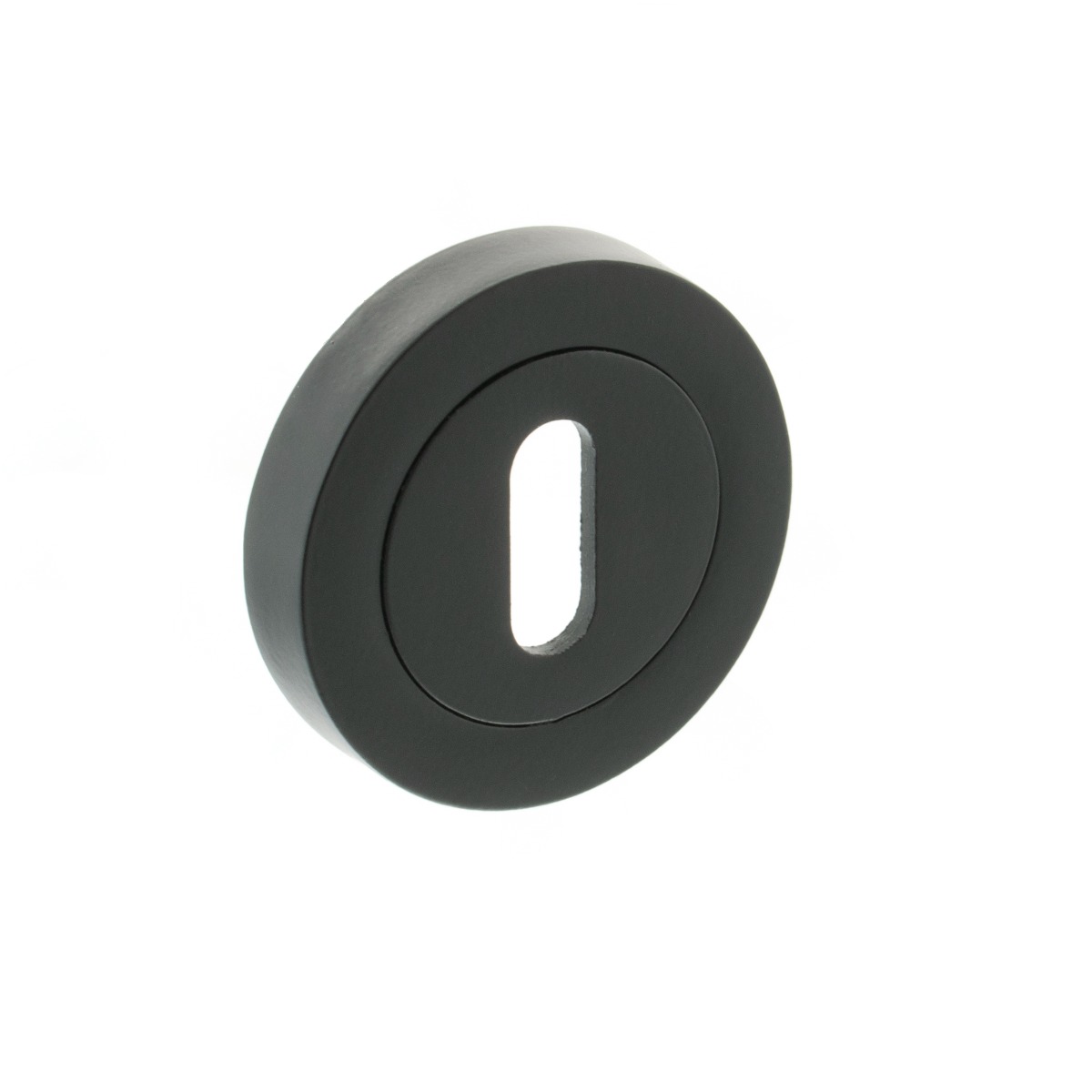 Millhouse Brass Key Escutcheon on Round Rose - Matt Black MHRKMB