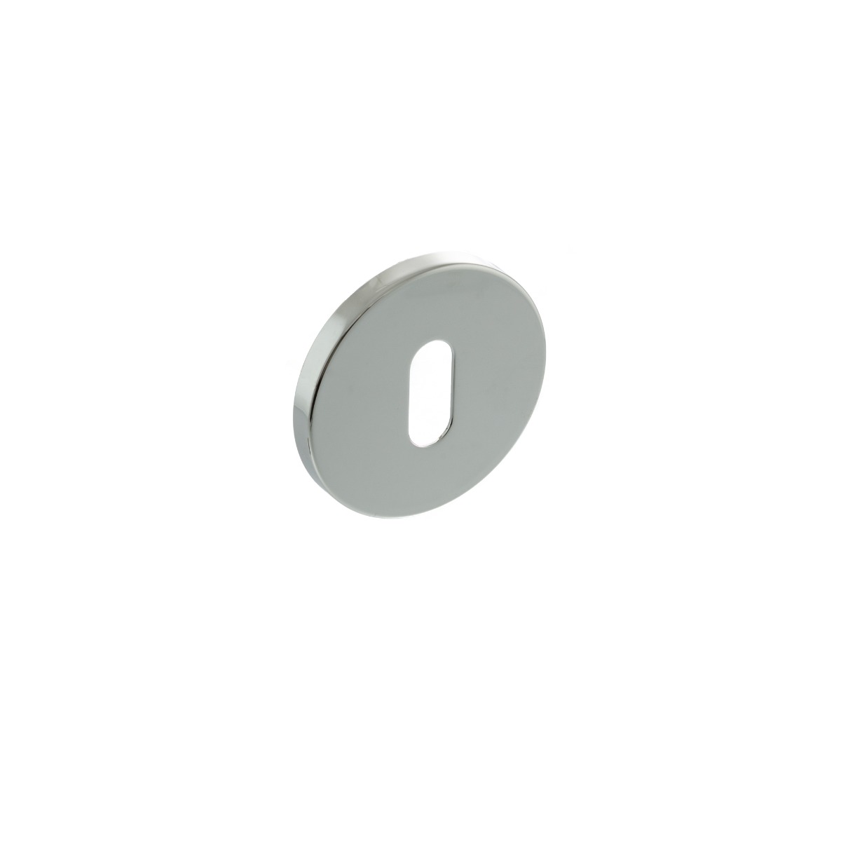 Millhouse Brass Key Escutcheon on 5mm Slimline Round Rose - Polished Chrome MHSRKPC