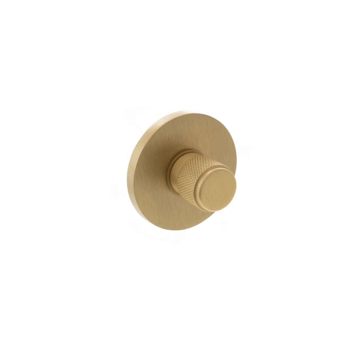 Millhouse Brass Knurled WC Turn and Release on 5mm Slimline Round Rose - Satin Brass MHSRKWCSB