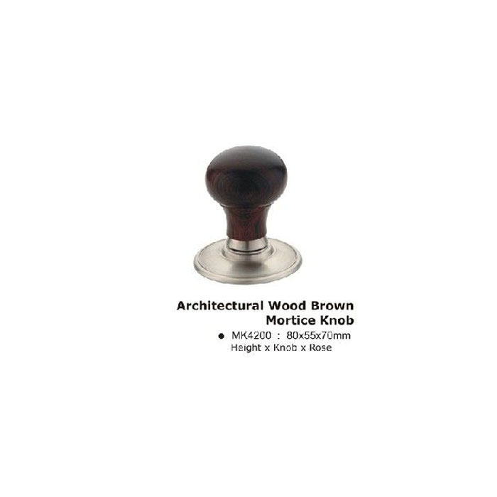 MK4200SN Architectural Wood Brown Mortice Knob