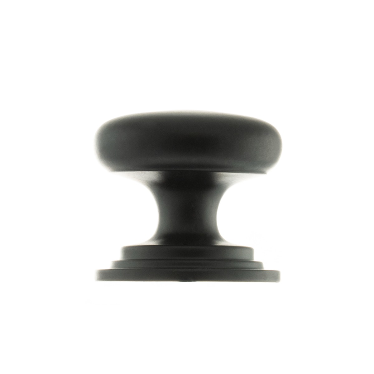 Old English Lincoln Solid Brass Victorian Knob 38mm on Concealed Fix - Matt Black OEC1238MB