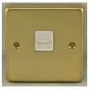 Eurolite Pb1Slw 1 Gang Slave Telephone Socket Round Edge Polished Brass Plate White Interior