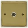 Eurolite Pb1Tvw 1 Gang Tv Coaxial Socket Round Edge Polished Brass Plate White Interior