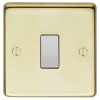 Eurolite Pbintw 1 Gang 10Amp Intermediate Switch Round Edge Polished Brass Plate White Rocker