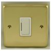 Eurolite Pbuswfw 13Amp Unswitched Fuse Spur Round Edge Polished Brass Plate White Interior