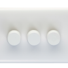 Eurolite Pl3504/32Led White Plastic 3 Gang 2 Way 400W/Led Dimmer Switch